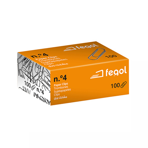 FEGOL Caixa com 100 Clips Nº4 10X33MM