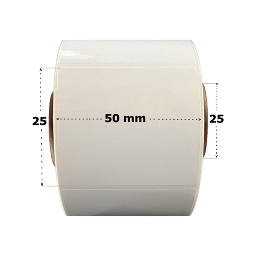 Etiqueta Polipropileno Branco 50mm X 25mm - 1000un