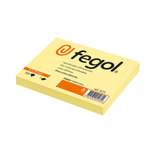 FEGOL Bl. Aderente Notes 51X75 Amarelo (100FLS)