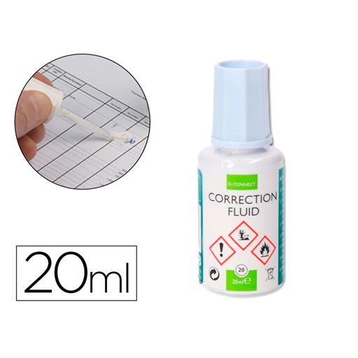 FRASCO CORRECTOR C/PINCEL 20ML Q-CONNECT KF10507