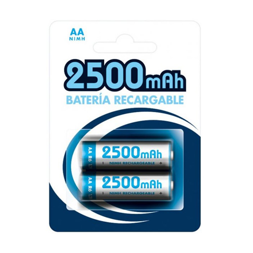 NIMO BLISTER 2 PILHAS RECARREGÁVEIS 1,2V 2500MAH NI-MH - AA