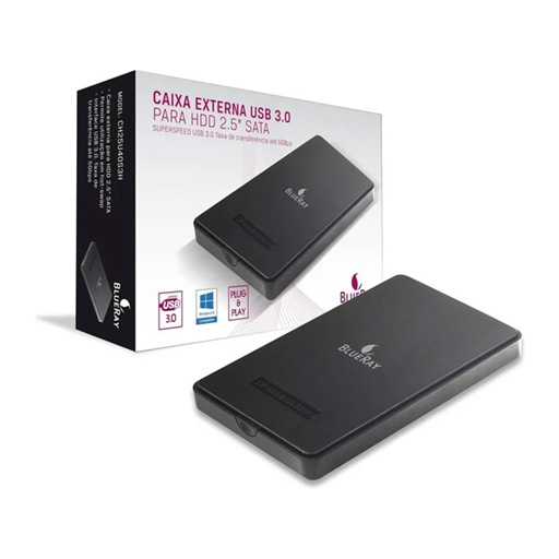 CAIXA DISCO EXTERNO BLUERAY SATA USB3.0