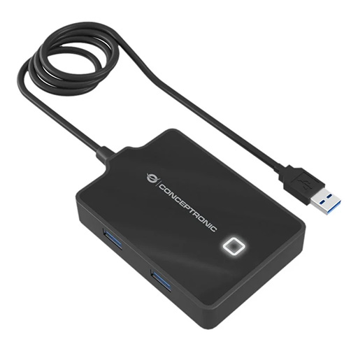 Conceptronic Hub USB-A 3.0 com 4x USB-A 3.0 e cabo de 90cm