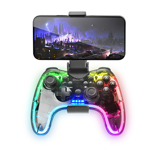 Comando MARS GAMING MGP-BT WIRELESS, BT 5.0 + EDR, NEON RGB, SWITCH, PC, MAC, ANDROID, IOS, PS3