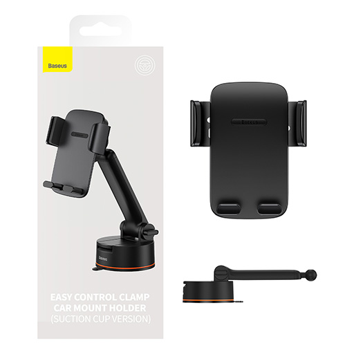 BASEUS EASY CONTROL CLAMP CAR MOUNT HOLDER PRO (SUCTION CUP VERSION) BLACK