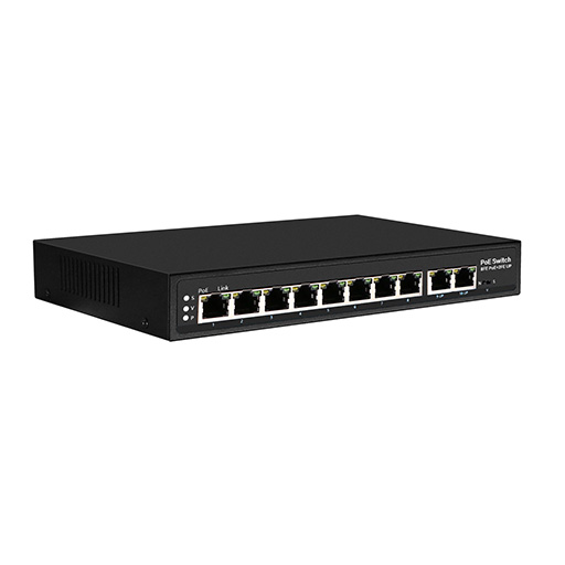 Switch 10 Portas 8xPoE 100W +2Uplink 