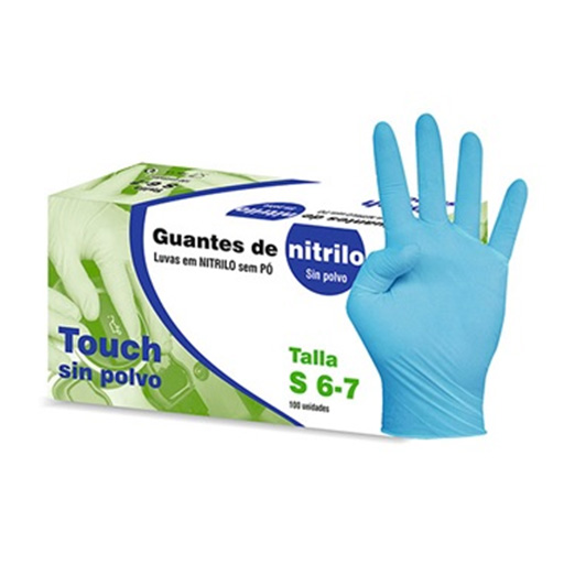 [6841024] Luvas Nitrilo Sem Pó TOUCH Cor Azul Tamanho XL - (Pack 100un)