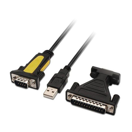 Cabo Adaptador USB A Macho -> RS232 DB9 / DB25 Macho (1,8 mts) - Nanocable