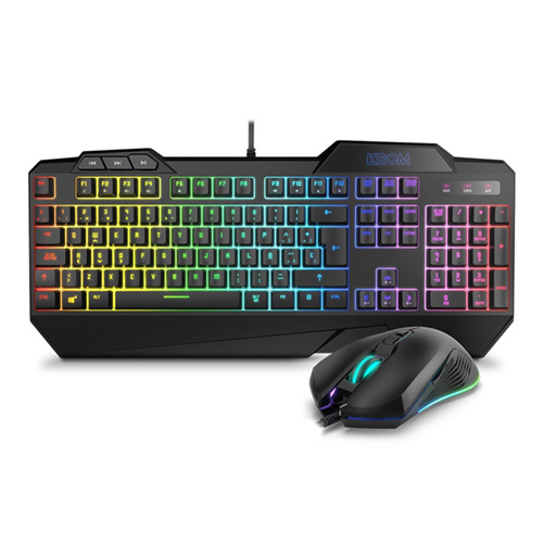 Krom Krusher RGB PT - Conjunto rato e teclado semi-mecânico gaming